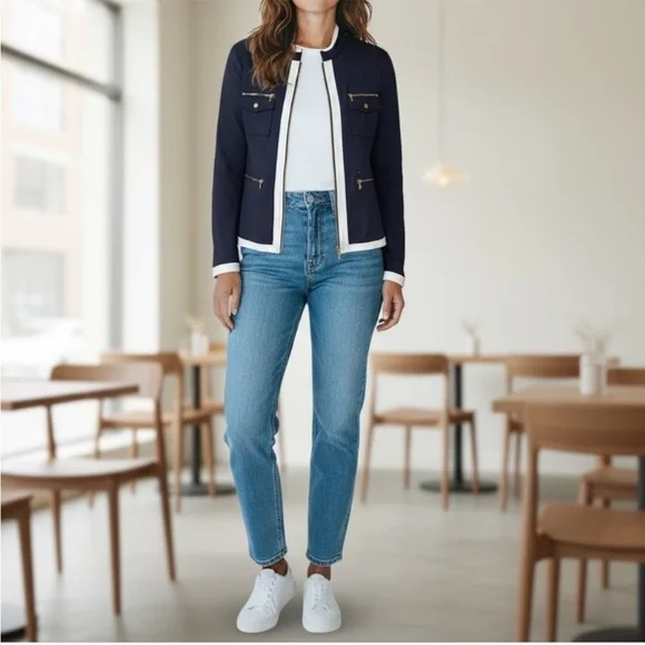 Boston proper jacket size S navy blue - Picture 1 of 8